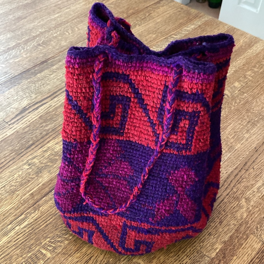 Vtg Peruvian Basket Bag
